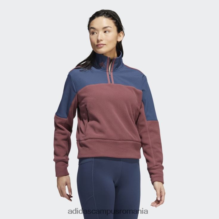 adidas campus romania Geacă fleece cu fermoar 1/4 visiniu femei Burgundia J266N224055