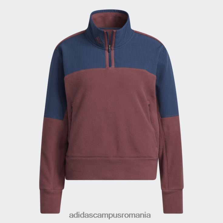 adidas campus romania Geacă fleece cu fermoar 1/4 visiniu femei Burgundia J266N224055