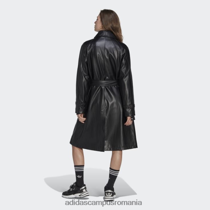 adidas campus romania Trenci din piele artificială trefoil adicolor negru femei negru J266N224062