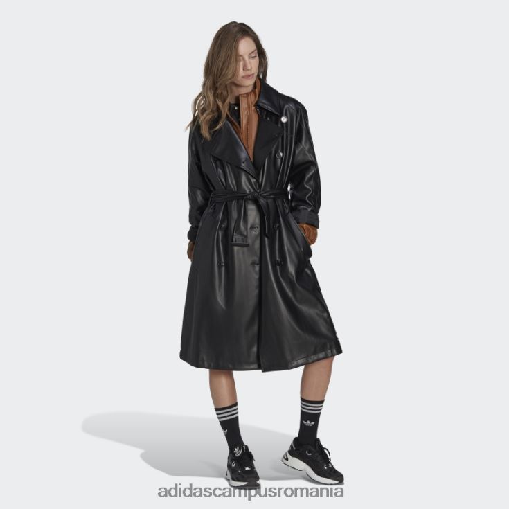 adidas campus romania Trenci din piele artificială trefoil adicolor negru femei negru J266N224062