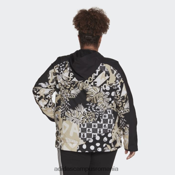 adidas campus romania cască de vânt ușoară farm rio relaxed (plus mărime) neagră femei negru J266N223359