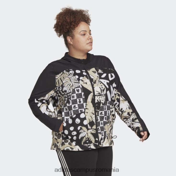 adidas campus romania cască de vânt ușoară farm rio relaxed (plus mărime) neagră femei negru J266N223359