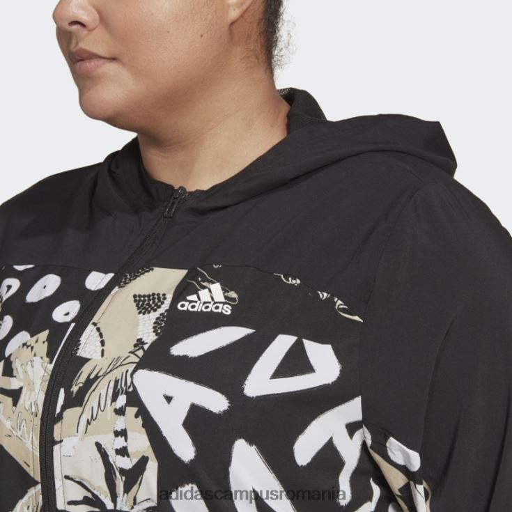 adidas campus romania cască de vânt ușoară farm rio relaxed (plus mărime) neagră femei negru J266N223359