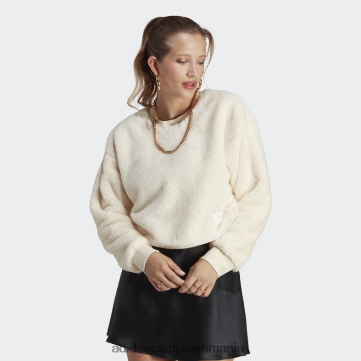 adidas campus romania essentials+ pulover pufos de pluș alb femei alb J266N224079