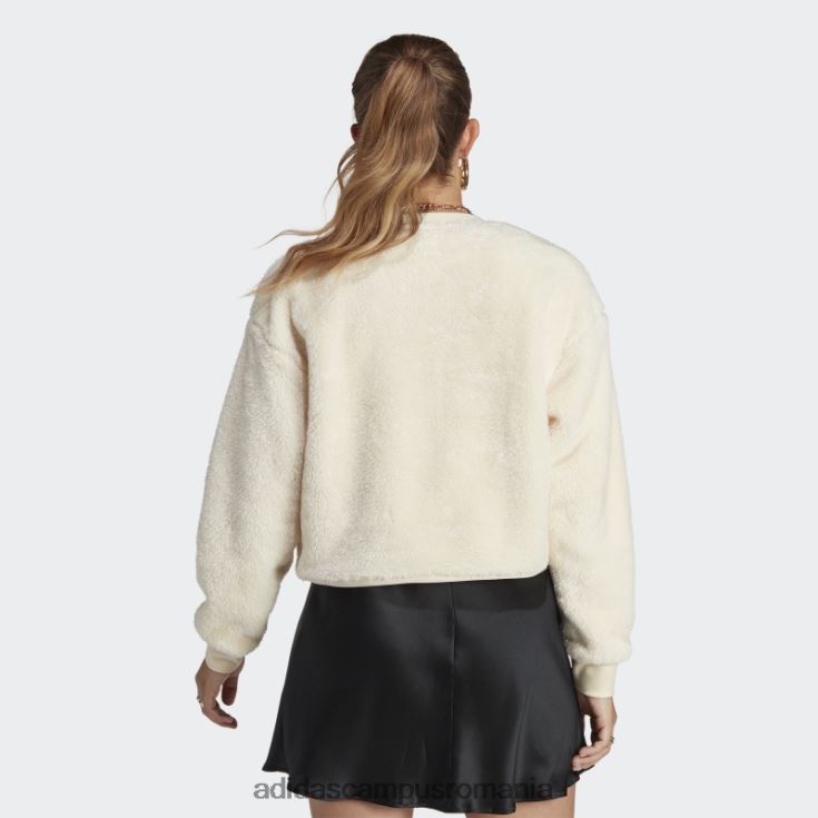 adidas campus romania essentials+ pulover pufos de pluș alb femei alb J266N224079