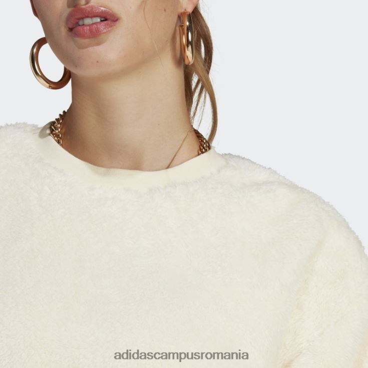 adidas campus romania essentials+ pulover pufos de pluș alb femei alb J266N224079