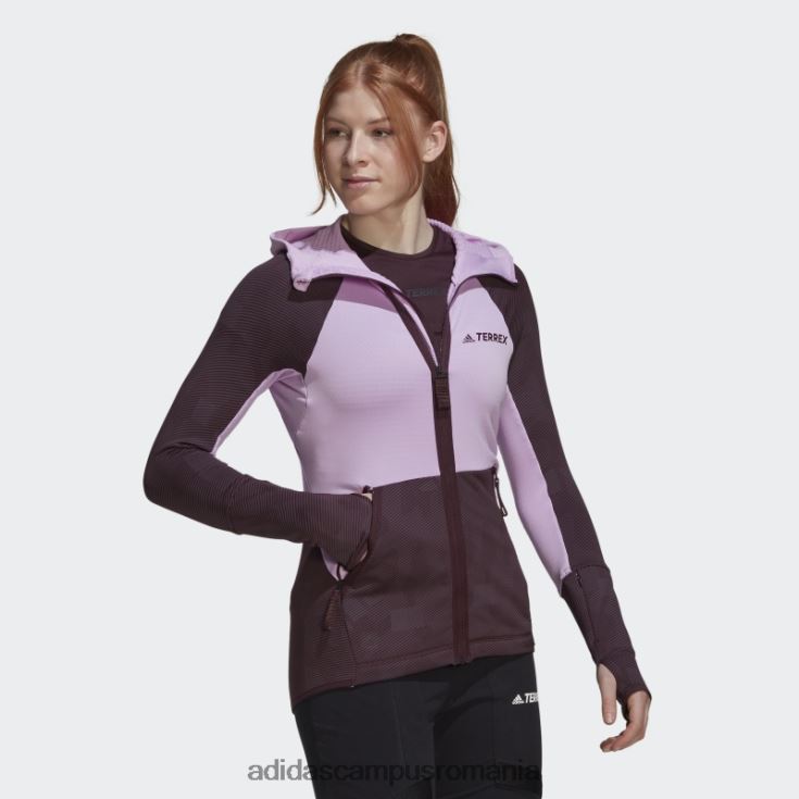 adidas campus romania geacă de drumeție fleece cu glugă terrex tech fleece lila femei liliac/brun J266N224109