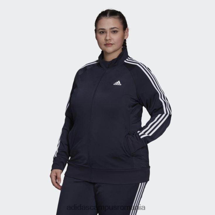 adidas campus romania ink essentials tricot de încălzire jachetă de sport subțire cu 3 dungi (mărime plus) adidas femei cerneală J266N222749