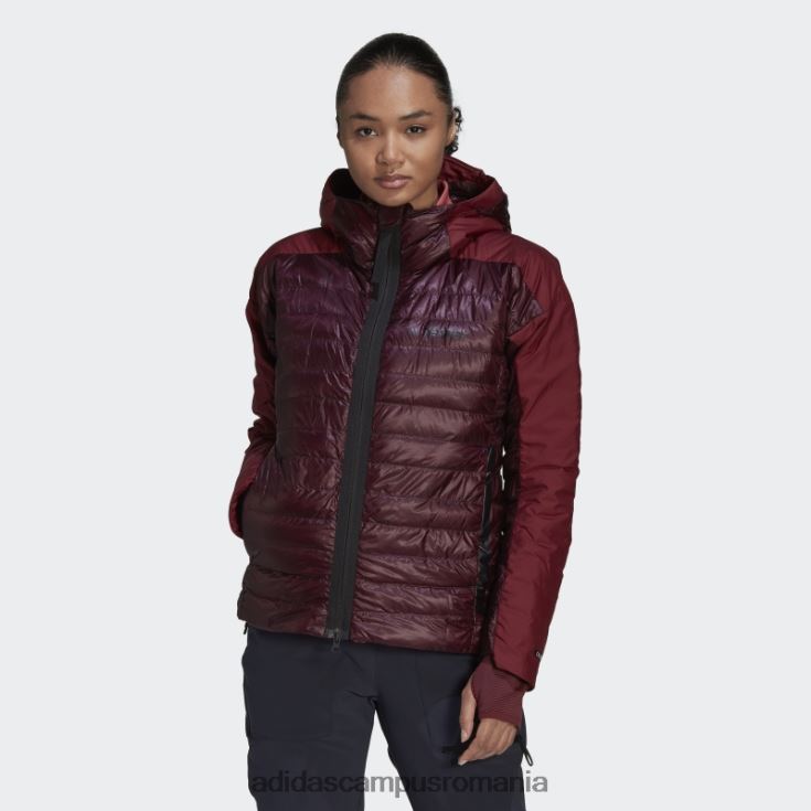 adidas campus romania jachetă adidas cu glugă maroon terrex myshelter down femei maro/roșu J266N224099