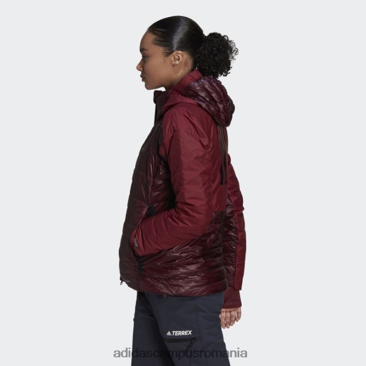 adidas campus romania jachetă adidas cu glugă maroon terrex myshelter down femei maro/roșu J266N224099