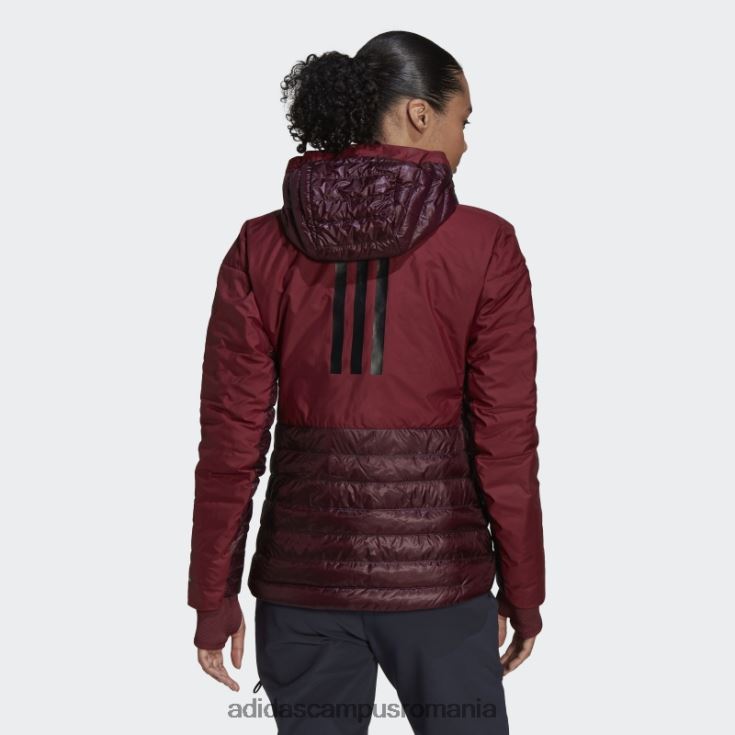 adidas campus romania jachetă adidas cu glugă maroon terrex myshelter down femei maro/roșu J266N224099