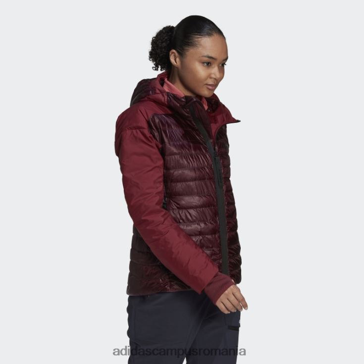 adidas campus romania jachetă adidas cu glugă maroon terrex myshelter down femei maro/roșu J266N224099