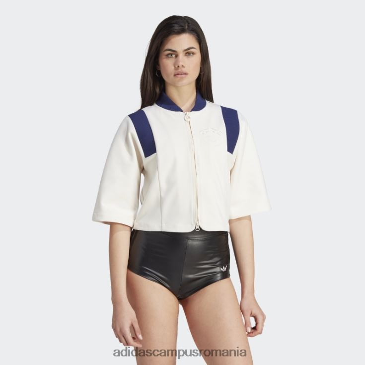 adidas campus romania jachetă de sport crop versiune albastră alb adidas femei alb J266N222554