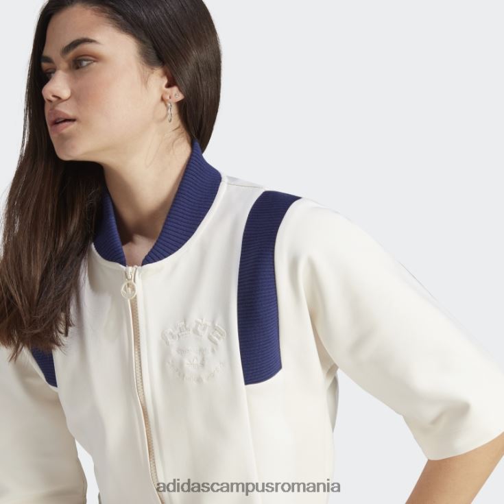 adidas campus romania jachetă de sport crop versiune albastră alb adidas femei alb J266N222554