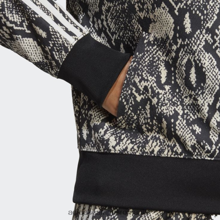 adidas campus romania jachetă de sport cu imprimeu peste tot cu piton (plus mărime) neagră adidas femei negru/multicolor J266N222584