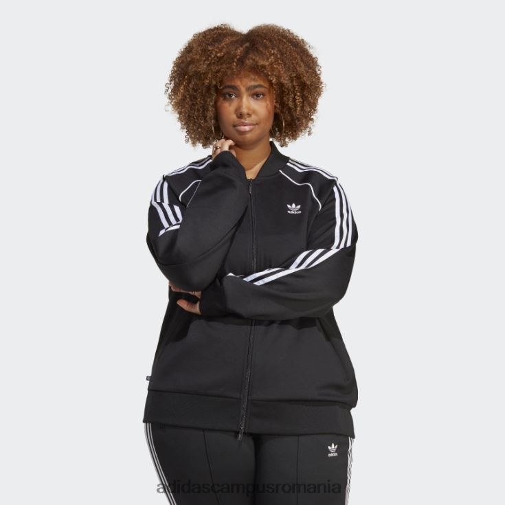 adidas campus romania jachetă neagră adicolor classics sst (mărime plus) femei negru J266N222691