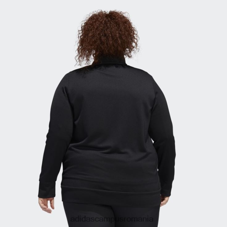 adidas campus romania jachetă texturizată cu fermoar (plus mărime) neagră adidas femei negru J266N223262