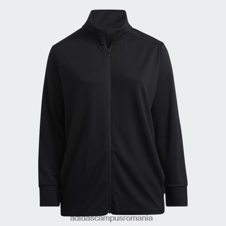 adidas campus romania jachetă texturizată cu fermoar (plus mărime) neagră adidas femei negru J266N223262