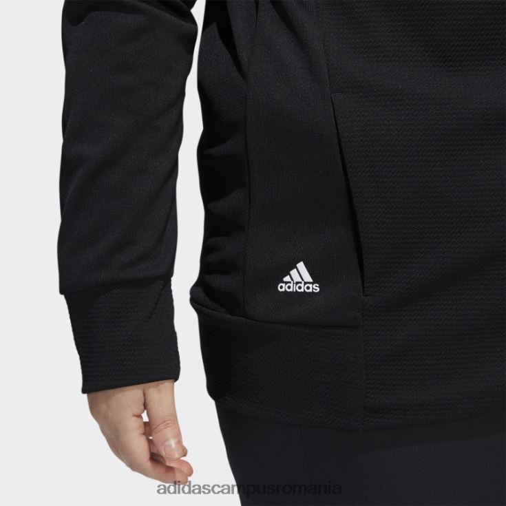 adidas campus romania jachetă texturizată cu fermoar (plus mărime) neagră adidas femei negru J266N223262