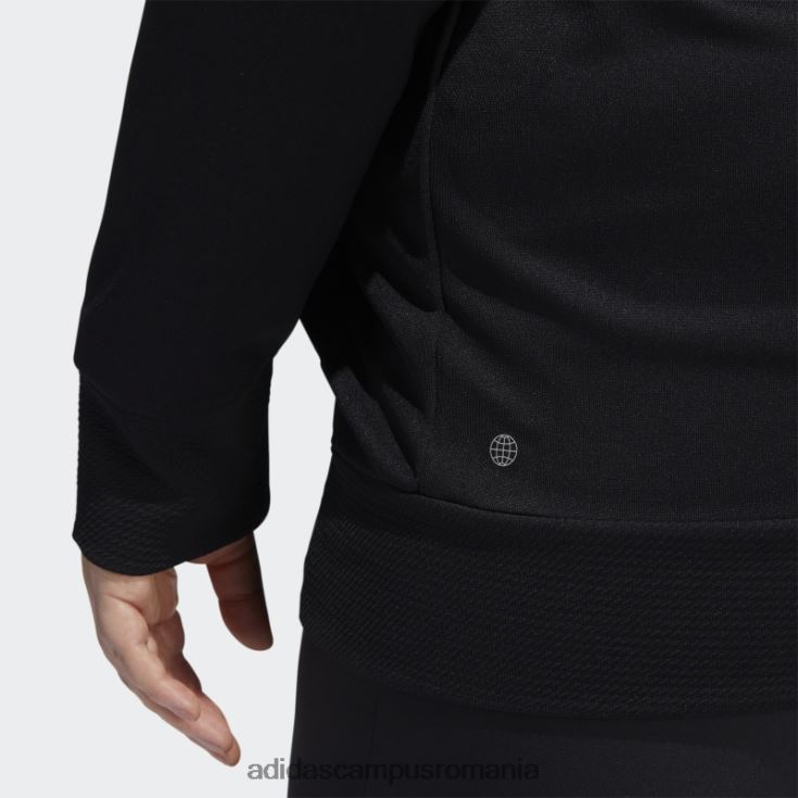 adidas campus romania jachetă texturizată cu fermoar (plus mărime) neagră adidas femei negru J266N223262