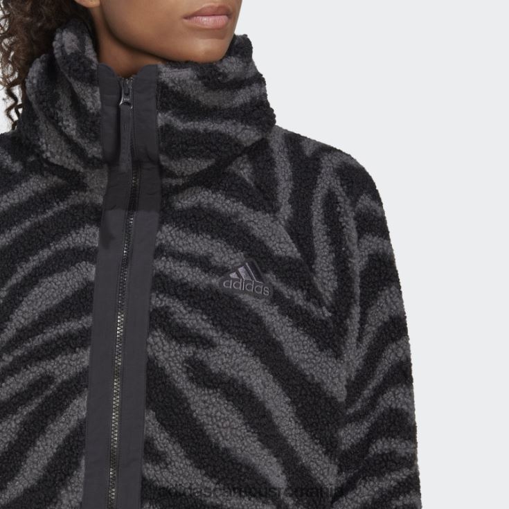adidas campus romania jachetă zebră hyperglam fleece neagră femei multicolor/negru J266N224070