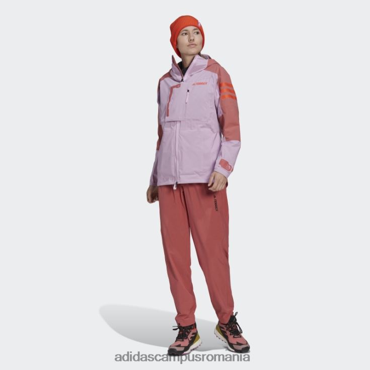 adidas campus romania liliac terrex xploric rain.rdy geacă de drumeție femei liliac/roșu J266N224101