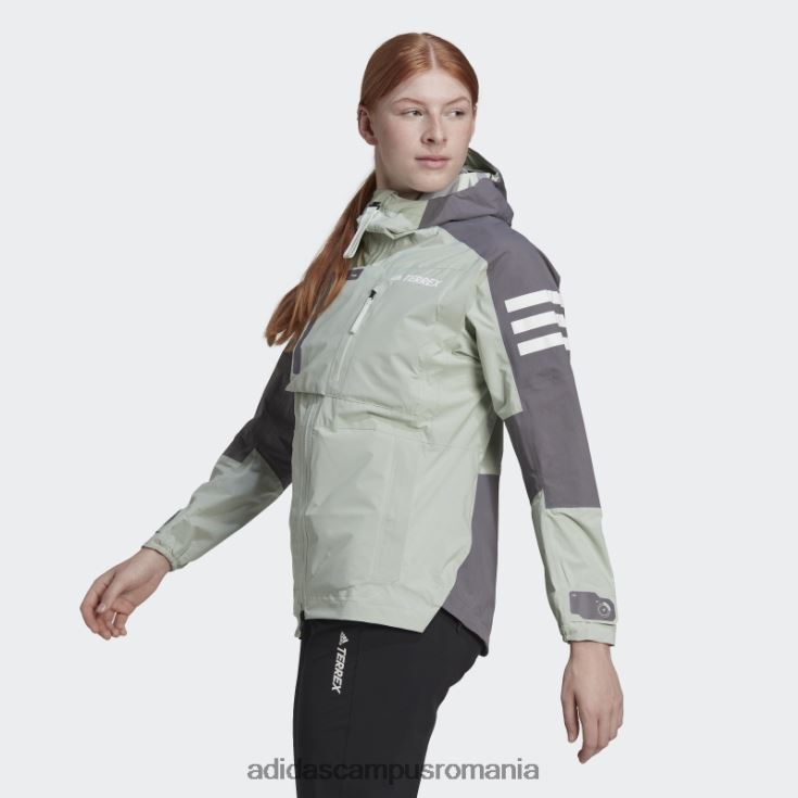 adidas campus romania terrex xploric rain.rdy geacă de drumeție trace gri femei verde/urmă gri J266N224110