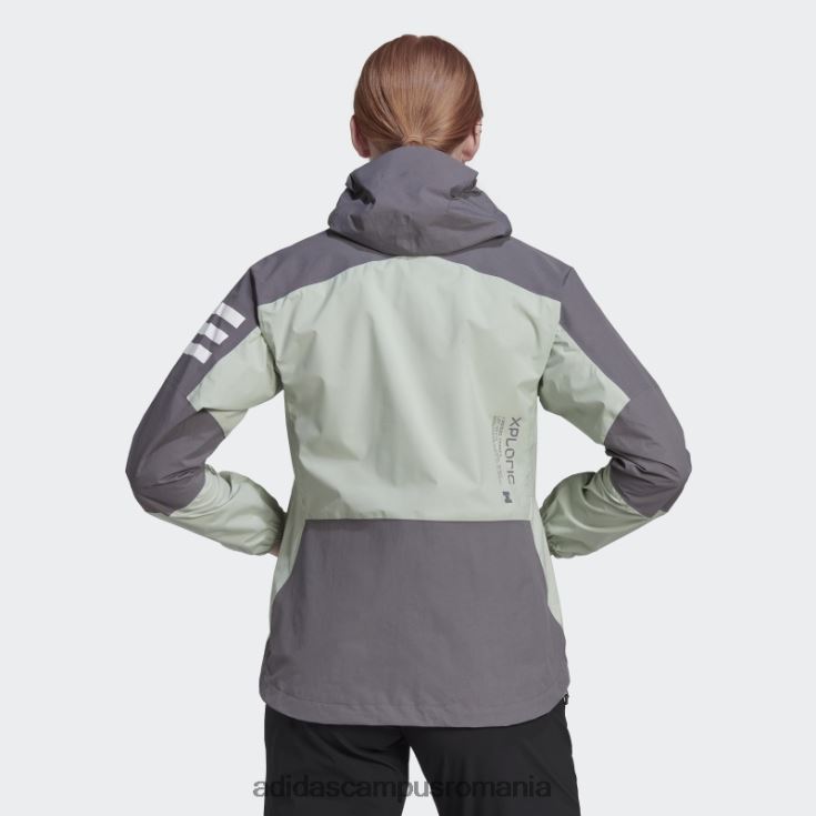 adidas campus romania terrex xploric rain.rdy geacă de drumeție trace gri femei verde/urmă gri J266N224110