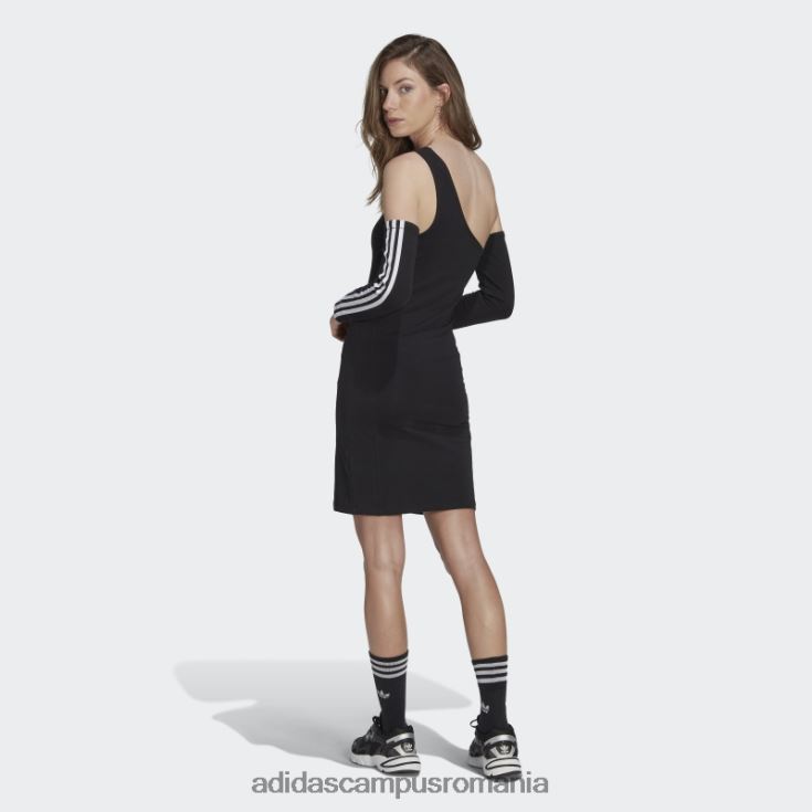adidas campus romania rochie cu maneca lunga decupaj trefoil adicolor neagra femei negru J266N224116
