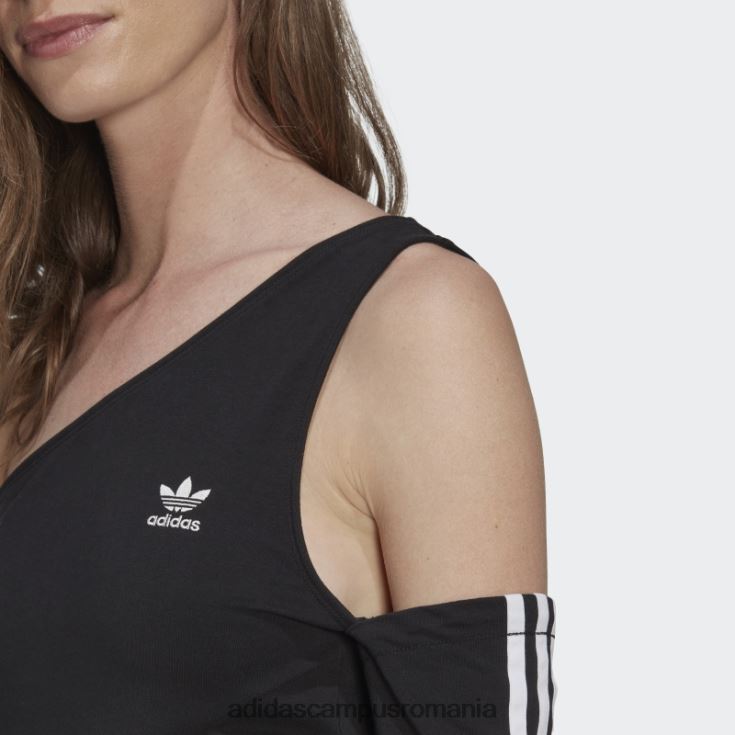 adidas campus romania rochie cu maneca lunga decupaj trefoil adicolor neagra femei negru J266N224116