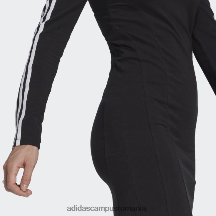 adidas campus romania rochie cu maneca lunga decupaj trefoil adicolor neagra femei negru J266N224116