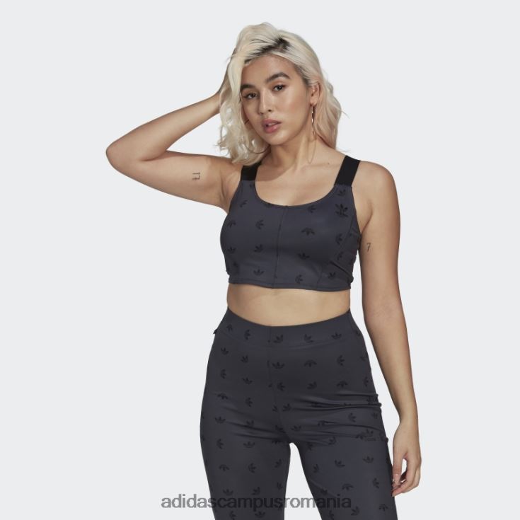 adidas campus romania top corset cu imprimeu peste tot gri noapte femei gri de noapte J266N224113