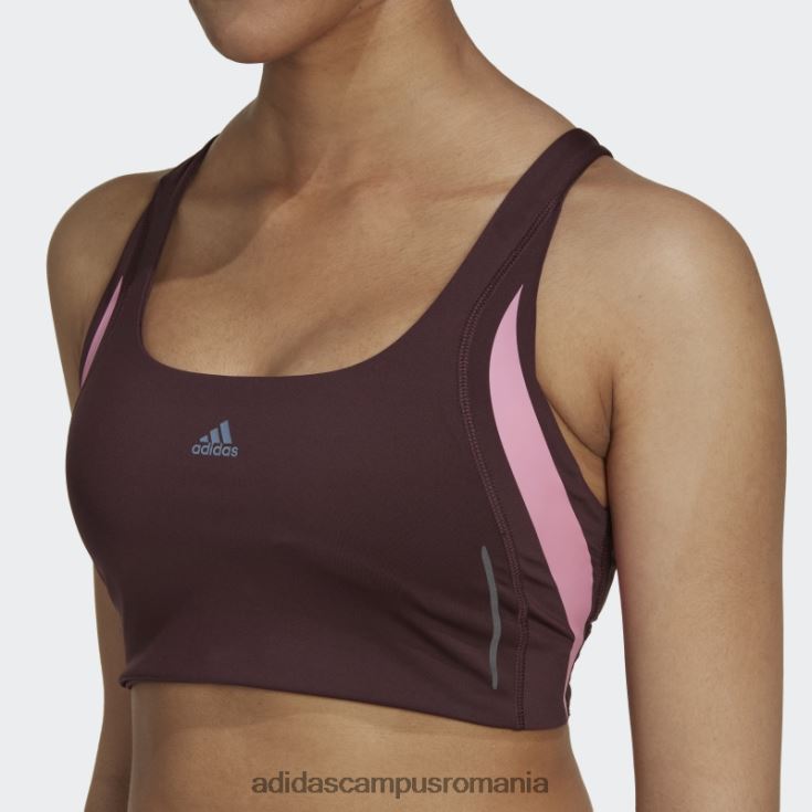 adidas campus romania powerimpact luxe training sutien mediu hiit maroon femei maro/roz J266N223798