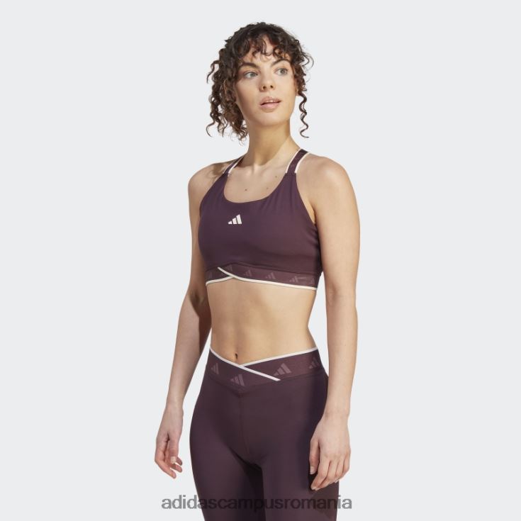 adidas campus romania powerimpact training sutien mediu techfit maroon femei nuanță maro/ecru J266N223708