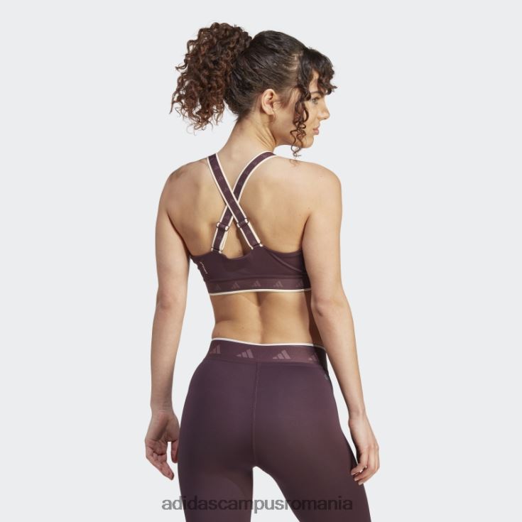 adidas campus romania powerimpact training sutien mediu techfit maroon femei nuanță maro/ecru J266N223708