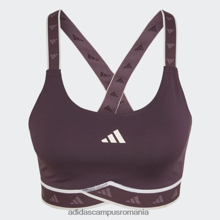 adidas campus romania powerimpact training sutien mediu techfit maroon femei nuanță maro/ecru J266N223708