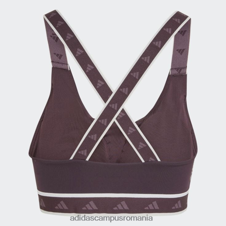 adidas campus romania powerimpact training sutien mediu techfit maroon femei nuanță maro/ecru J266N223708