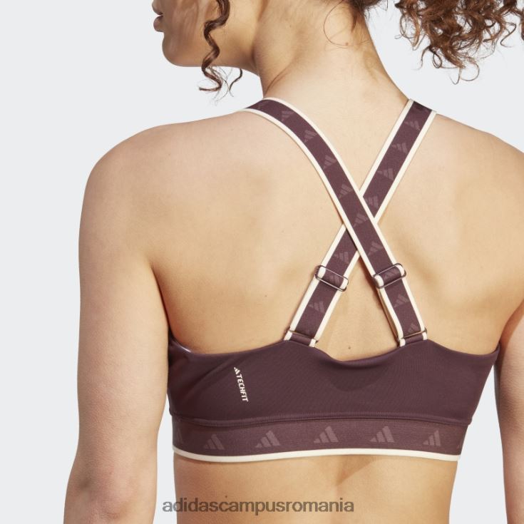 adidas campus romania powerimpact training sutien mediu techfit maroon femei nuanță maro/ecru J266N223708