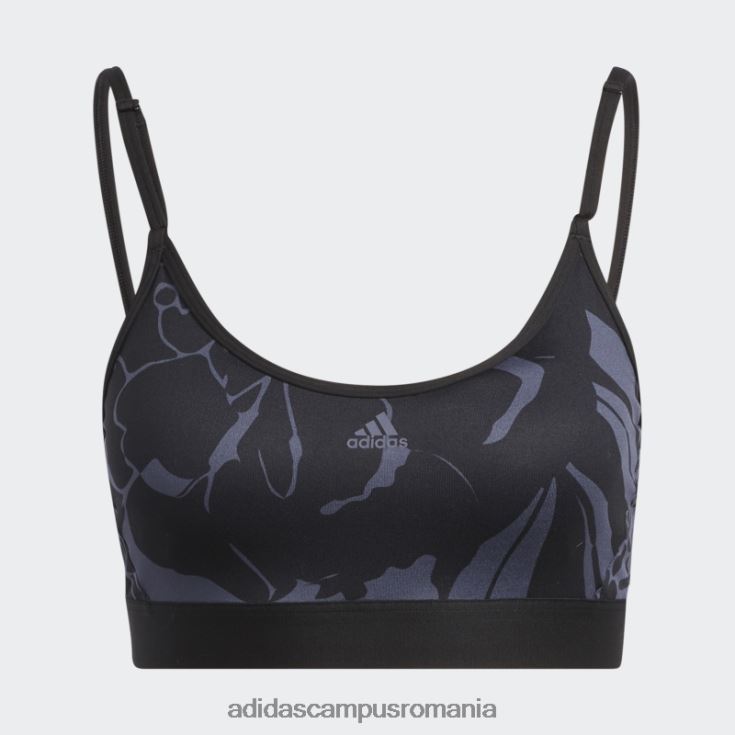 adidas campus romania sutien cu imprimeu floral cu sustinere usoara bleumarin femei bleumarin/negru J266N223762