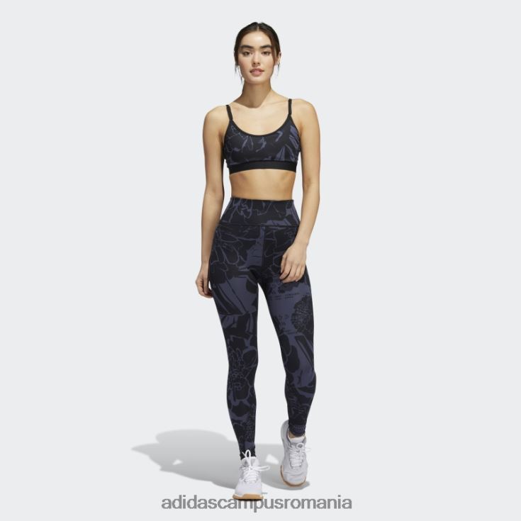 adidas campus romania sutien cu imprimeu floral cu sustinere usoara bleumarin femei bleumarin/negru J266N223762