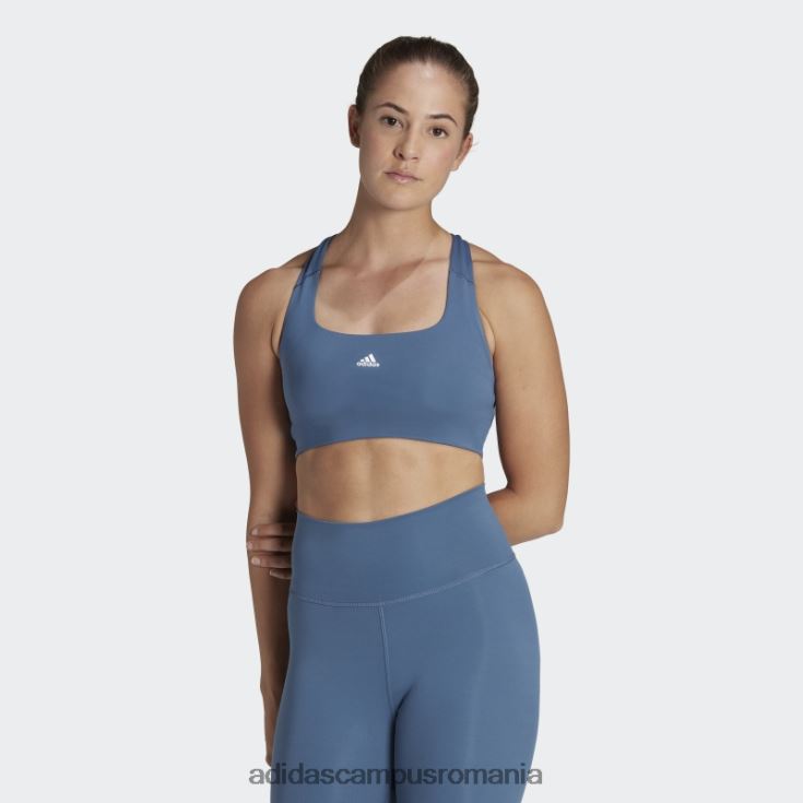adidas campus romania sutien de antrenament cu suport mediu din oțel powerimpact femei otel/alb J266N223746