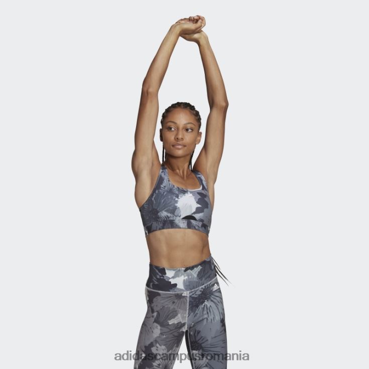 adidas campus romania sutien de antrenament powerreact cu susținere medie cu imprimeu negru femei alb negru J266N223714