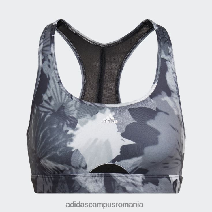adidas campus romania sutien de antrenament powerreact cu susținere medie cu imprimeu negru femei alb negru J266N223714