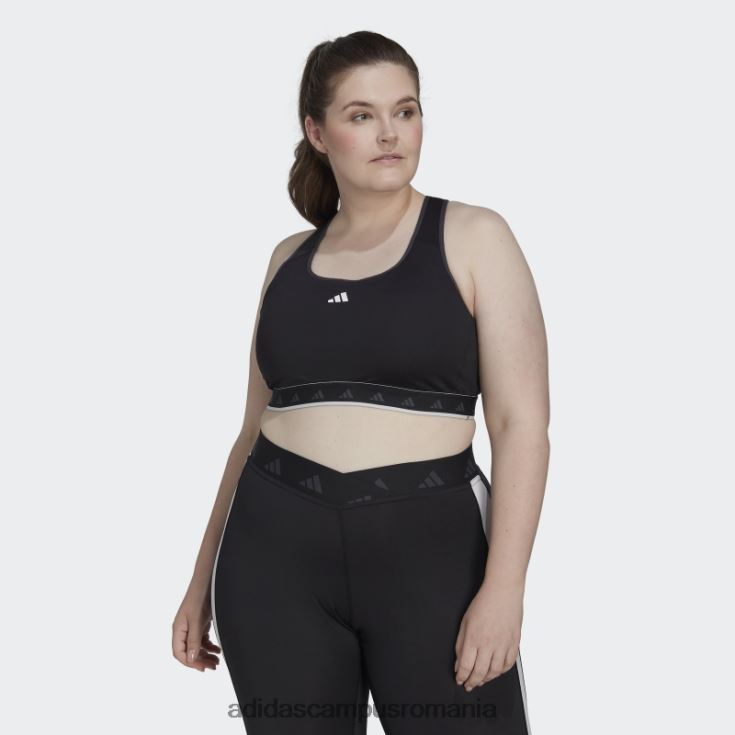 adidas campus romania sutien de antrenament techfit negru hyperglam powerreact cu suport mediu (mărime plus) femei alb negru J266N223242