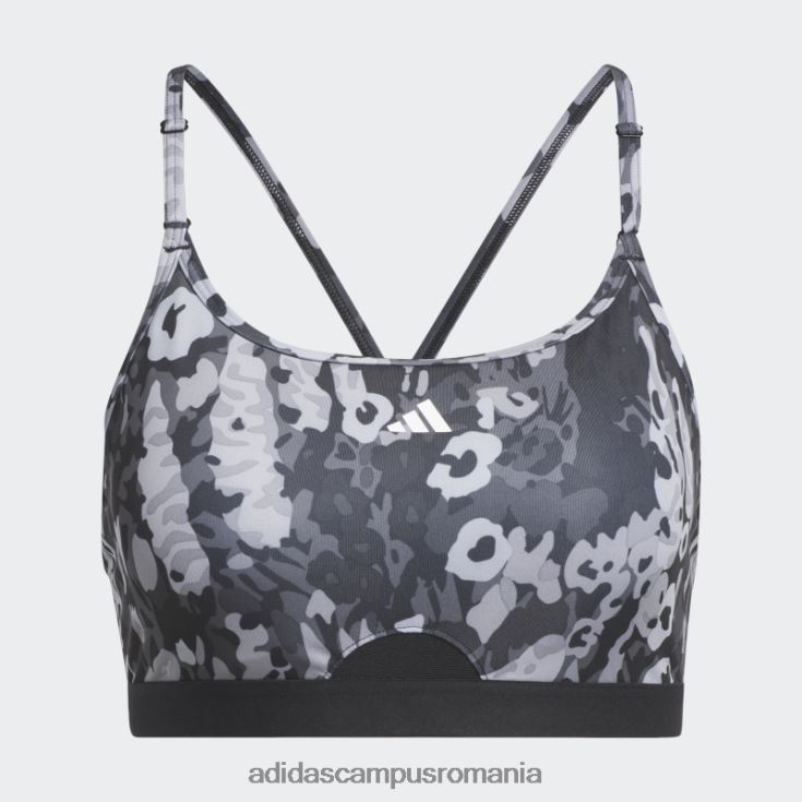 adidas campus romania sutien de sustinere usoara de antrenament aeroreact mgh solid gri femei negru/mgh gri solid J266N223703