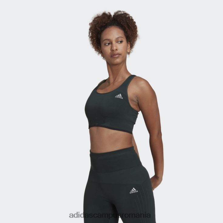 adidas campus romania sutien din lână merinos, fără cusături, cu susținere medie, verde femei verde/negru J266N223716