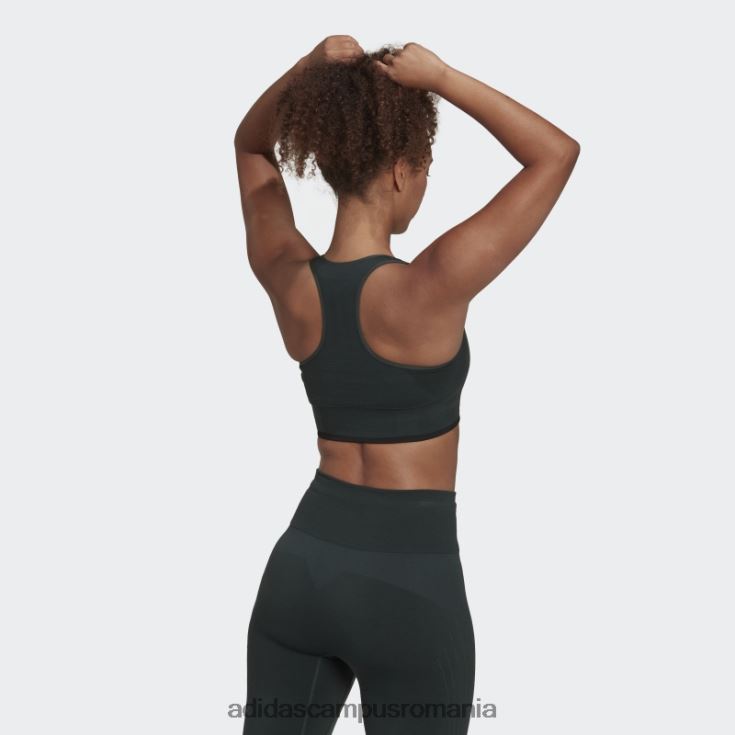 adidas campus romania sutien din lână merinos, fără cusături, cu susținere medie, verde femei verde/negru J266N223716