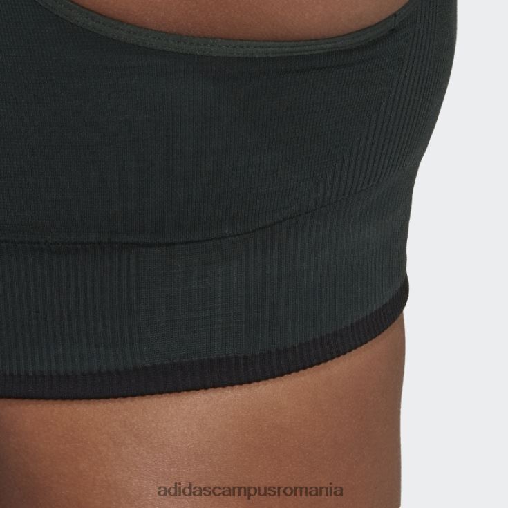 adidas campus romania sutien din lână merinos, fără cusături, cu susținere medie, verde femei verde/negru J266N223716