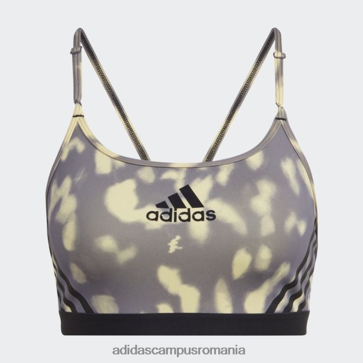 adidas campus romania sutien galben aeroreact cu susținere la lumină hyperglam imprimat adidas femei galben/gri urme/negru J266N223805
