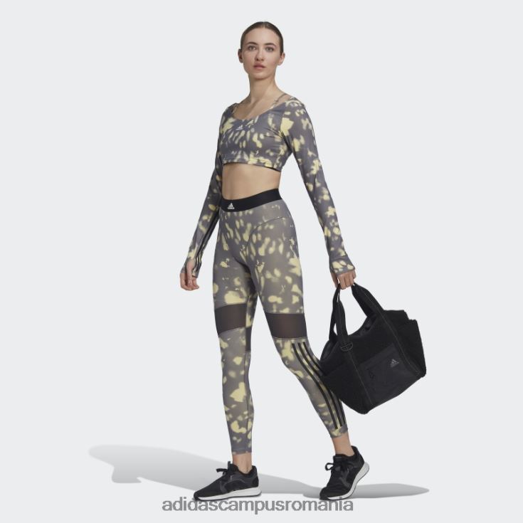 adidas campus romania sutien galben aeroreact cu susținere la lumină hyperglam imprimat adidas femei galben/gri urme/negru J266N223805
